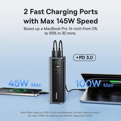 Dual Port Power Bank Fast Charging with Digital Display