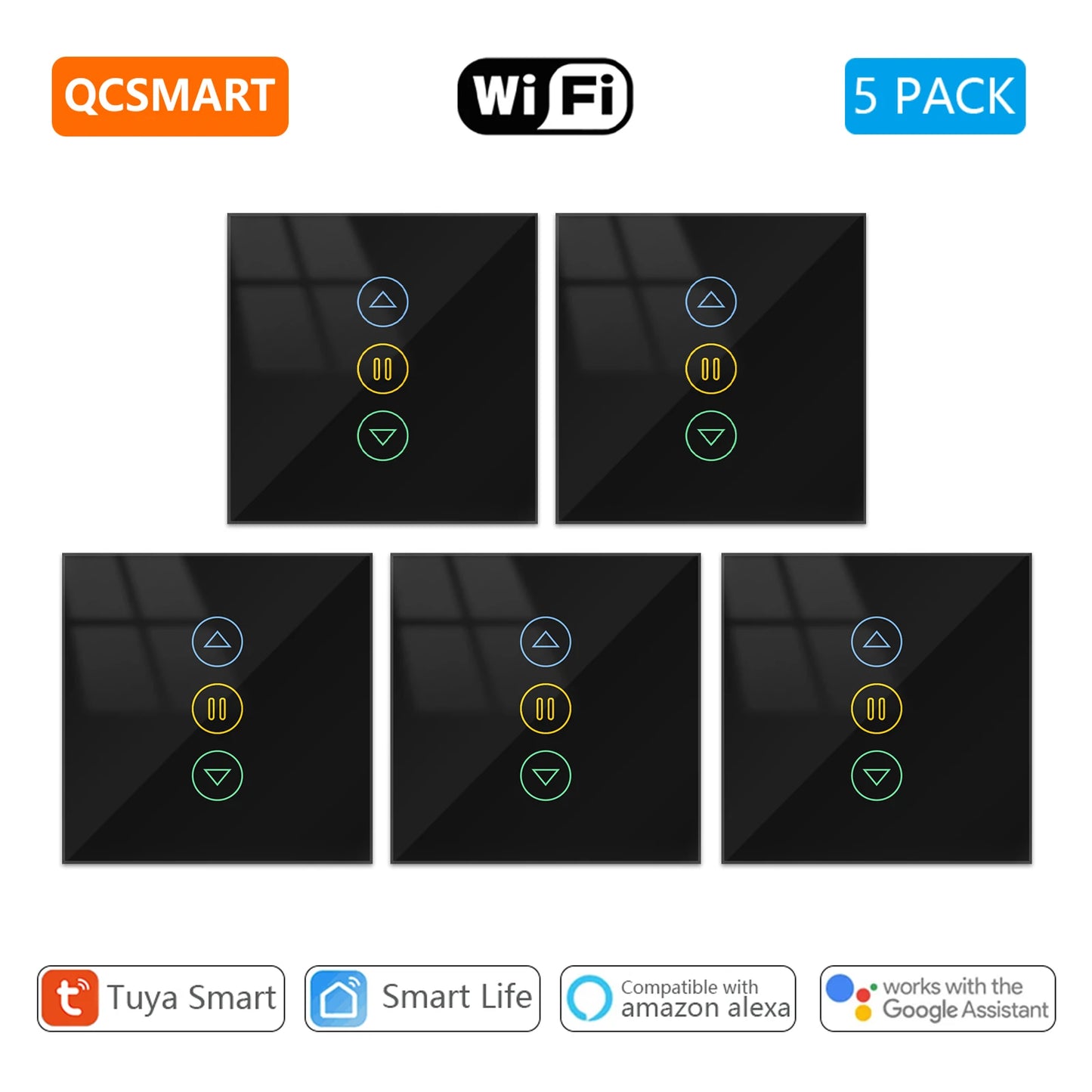 Smart Curtain Switch with Backlight and Percentage Control