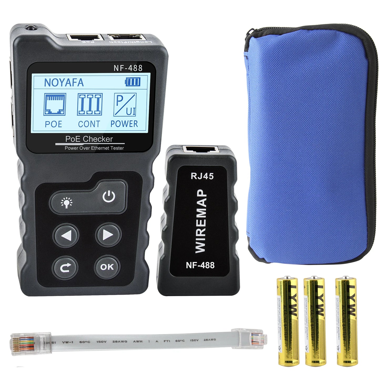 Network PoE Checker with LAN Cable Loop Testing
