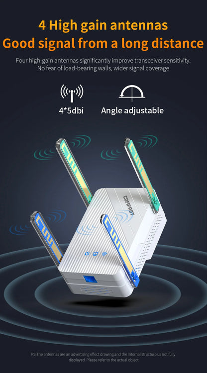 AX3000 WiFi6 Repeater Dual Band Signal Extender Long Distance Booster