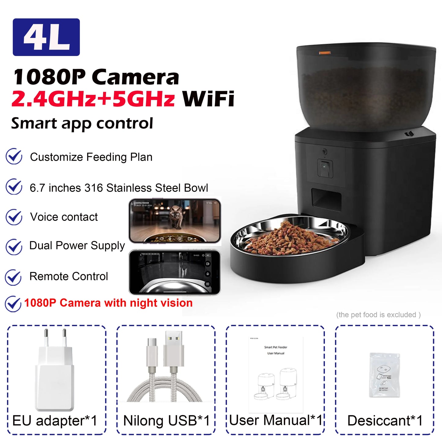 Automatic Cat Feeder with Camera and Voice Recorder