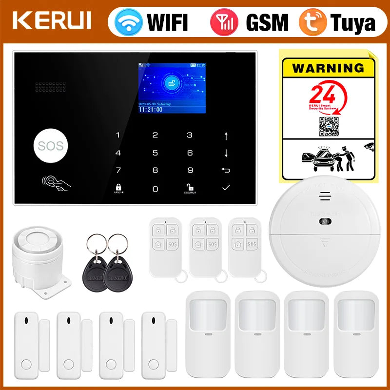 KERUI G30 House Alarm System Tuya Smart Burglar Alarm with Temperature/Humidity Display Support Alexa PIR Detector Door Sensor - Home Smart Direct