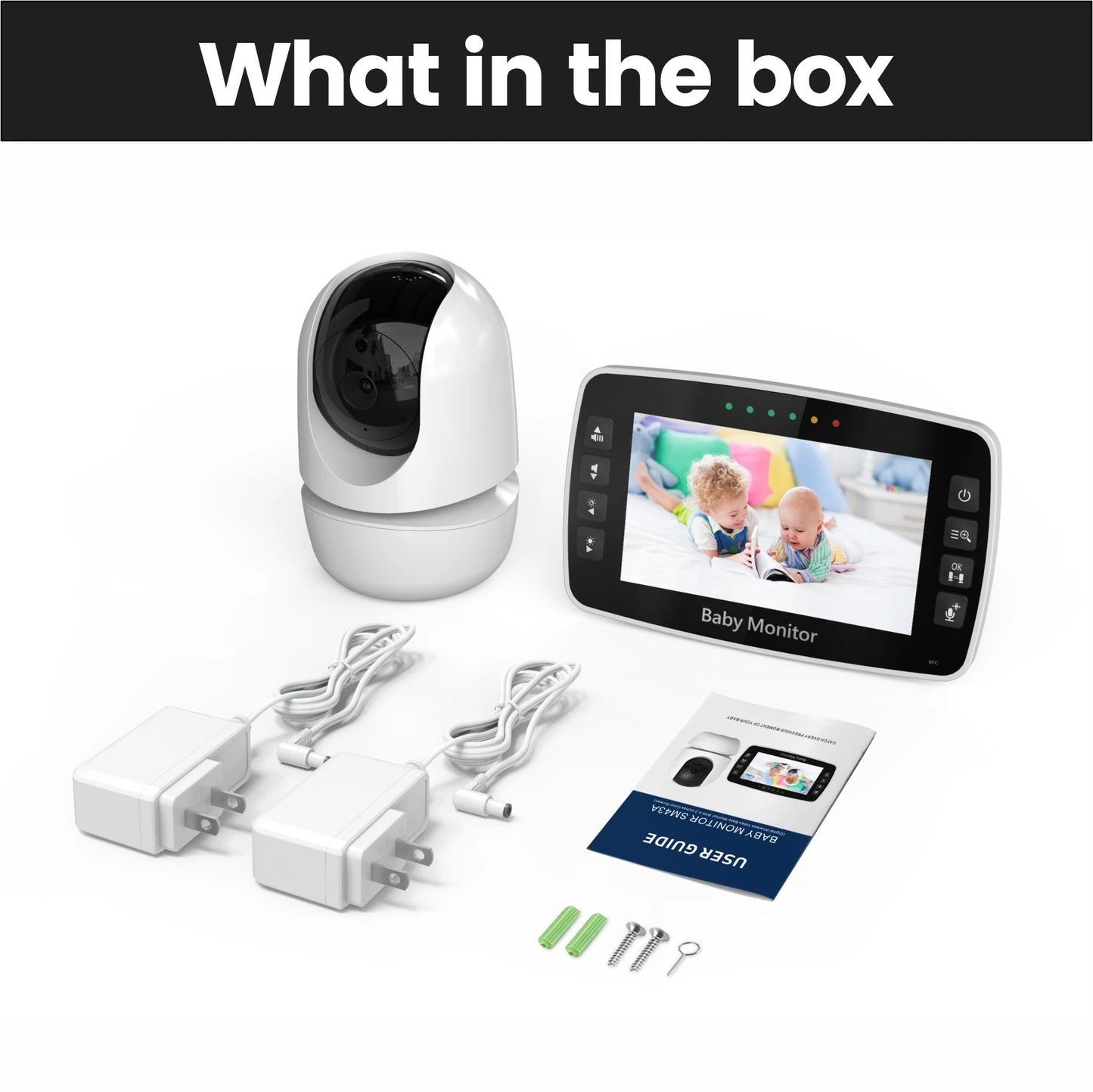 Wireless Baby Monitor with IPS Screen PTZ Camera and Temperature Display