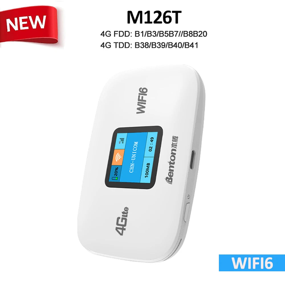 Portable WiFi6 MiFi 4G LTE USB Router Pocket Wireless Travel Router