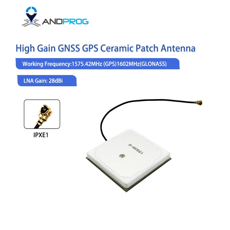 High Gain GNSS GPS Patch Antenna with IPX Connector