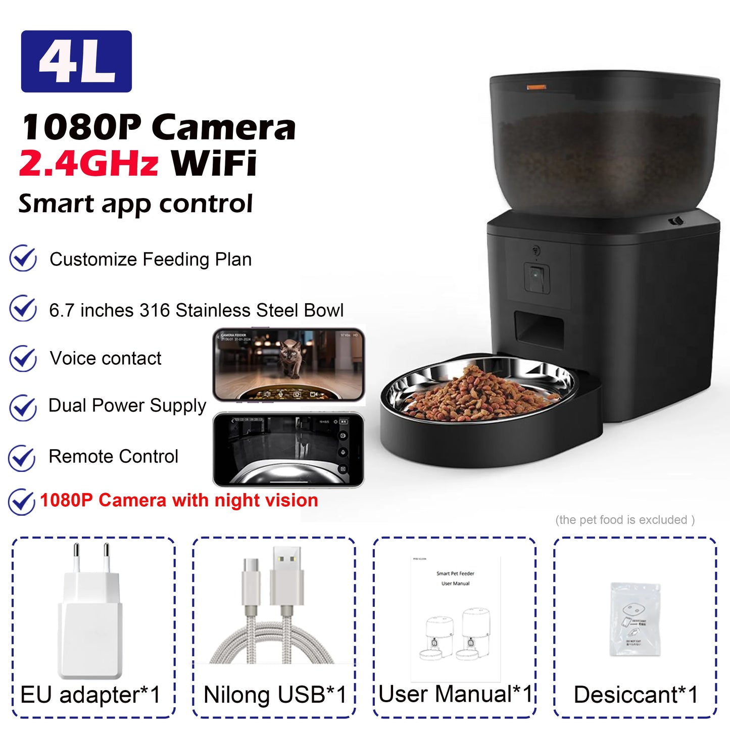 Automatic Cat Feeder with Camera and Voice Recorder