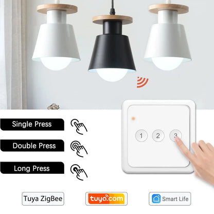 Tuya ZigBee 3.0 Wireless 3 Gang Remote Control Scene Switch Support Smart Life Home Assistant ZigBee2MQTT Automation DIY - Home Smart Direct