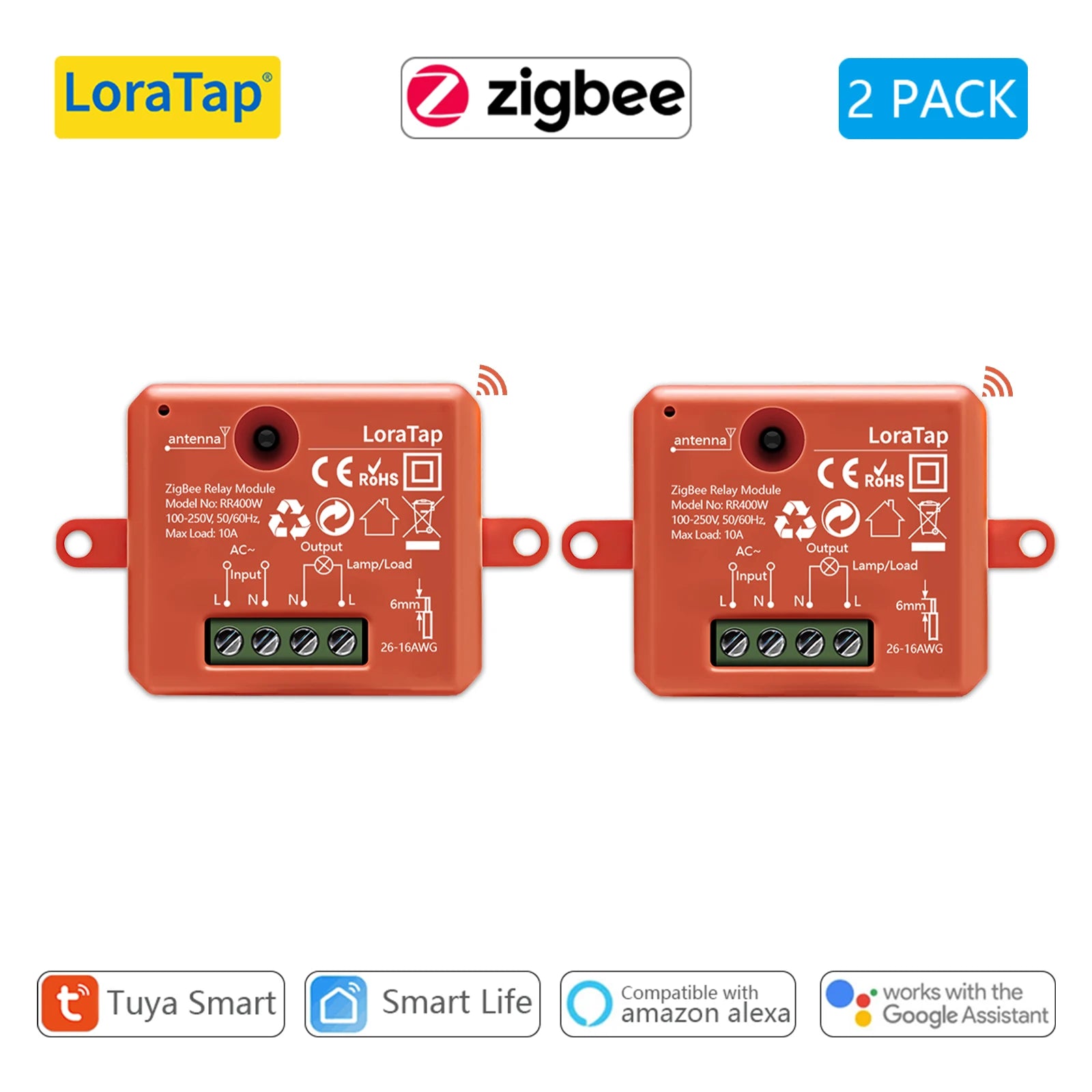 LoraTap Tuya ZigBee 3.0 Smart Life Socket Module Wireless Remote Control, Work with Echo Alexa Google Home Voice Assistant DIY - Home Smart Direct