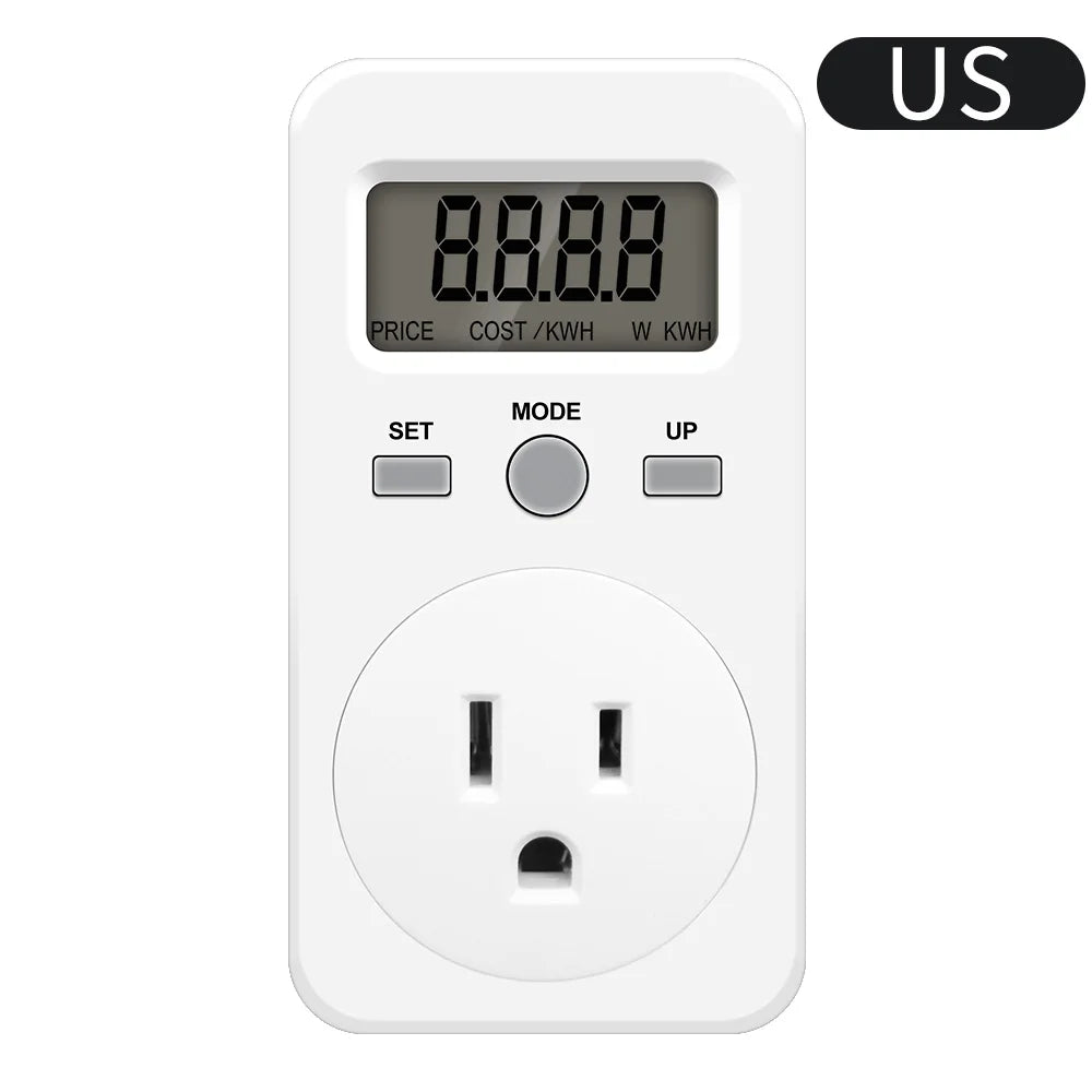 Digital Energy Meter Wattmeter Socket Voltage Power Consumption Monitor