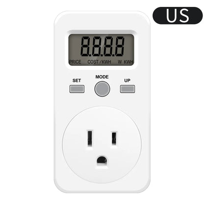 Digital Energy Meter Wattmeter Socket Voltage Power Consumption Monitor