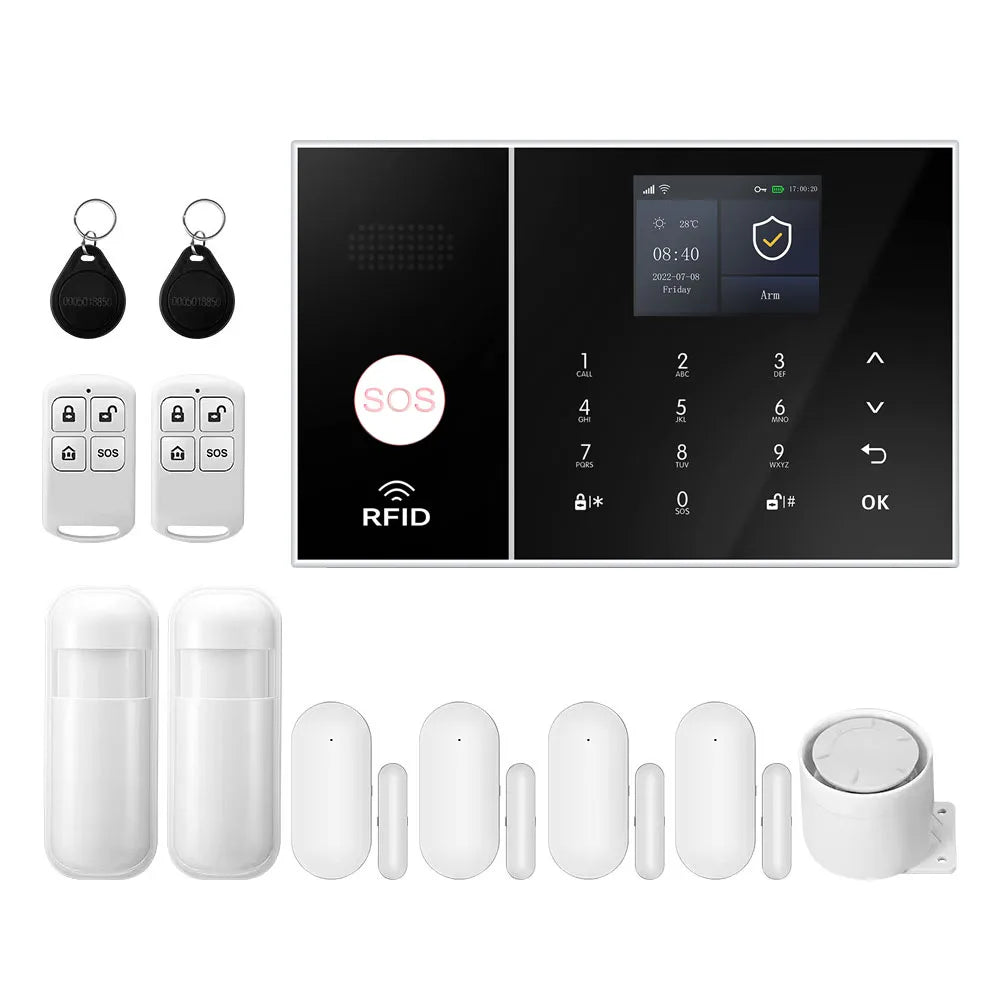 PGST WiFi 2G GSM Tuya Smart Life Home Alarm Security System Kit Alexa Automation Alarm Security Protection Door Motion Sensor - Home Smart Direct