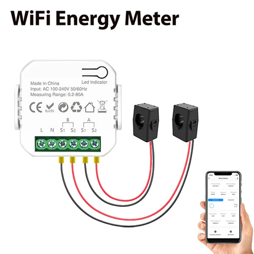 Smart WiFi Energy Meter with Solar Import Export Monitoring