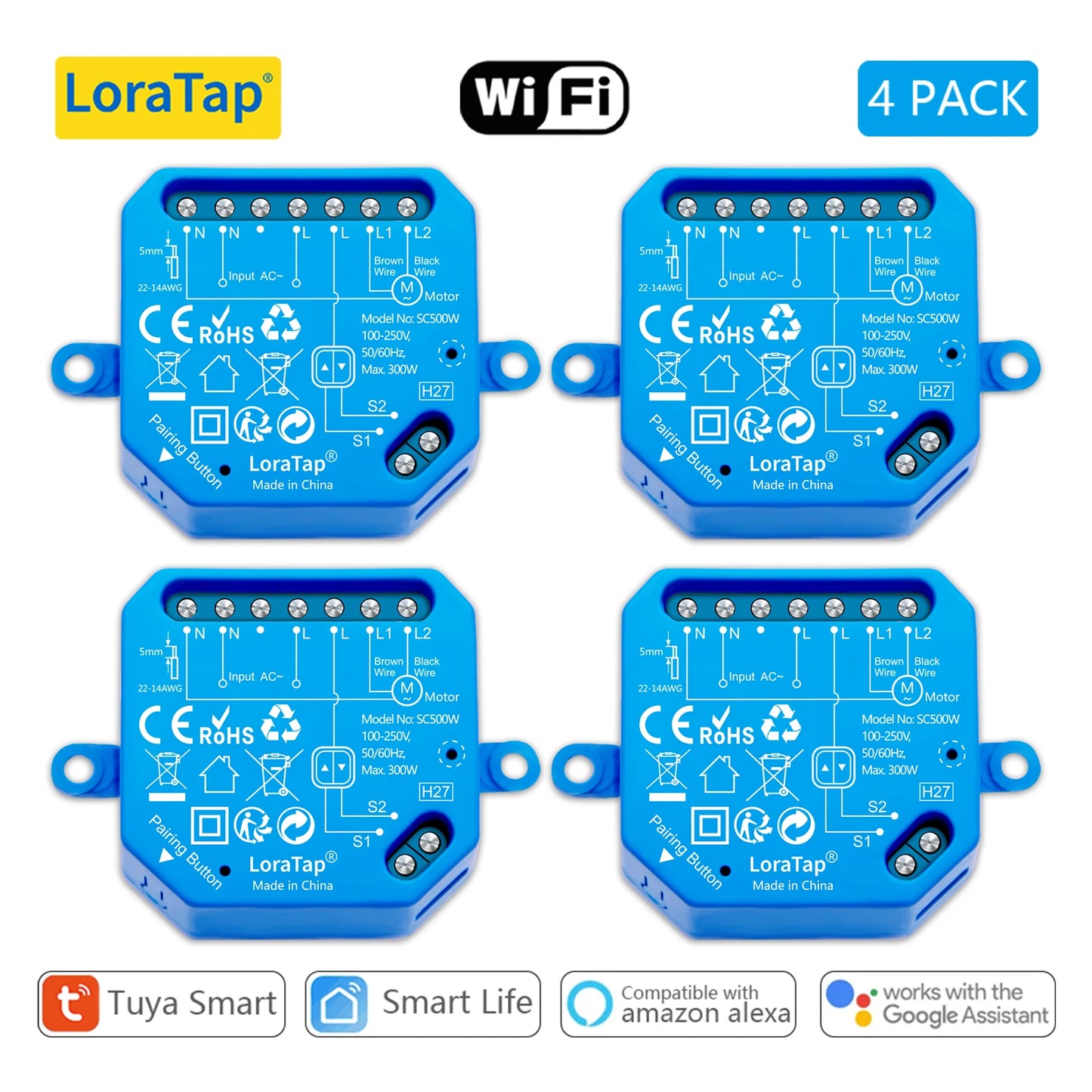 Tuya Smart Life WiFi Blind Curtain Switch Module for Rolling Shutter Google Home Alexa Voice Control App Timer DIY LoraTap - Home Smart Direct