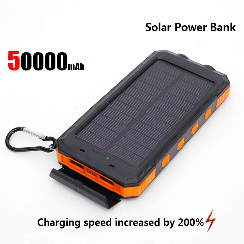 Solar Power Bank Portable Charger with Light for Outdoor Use