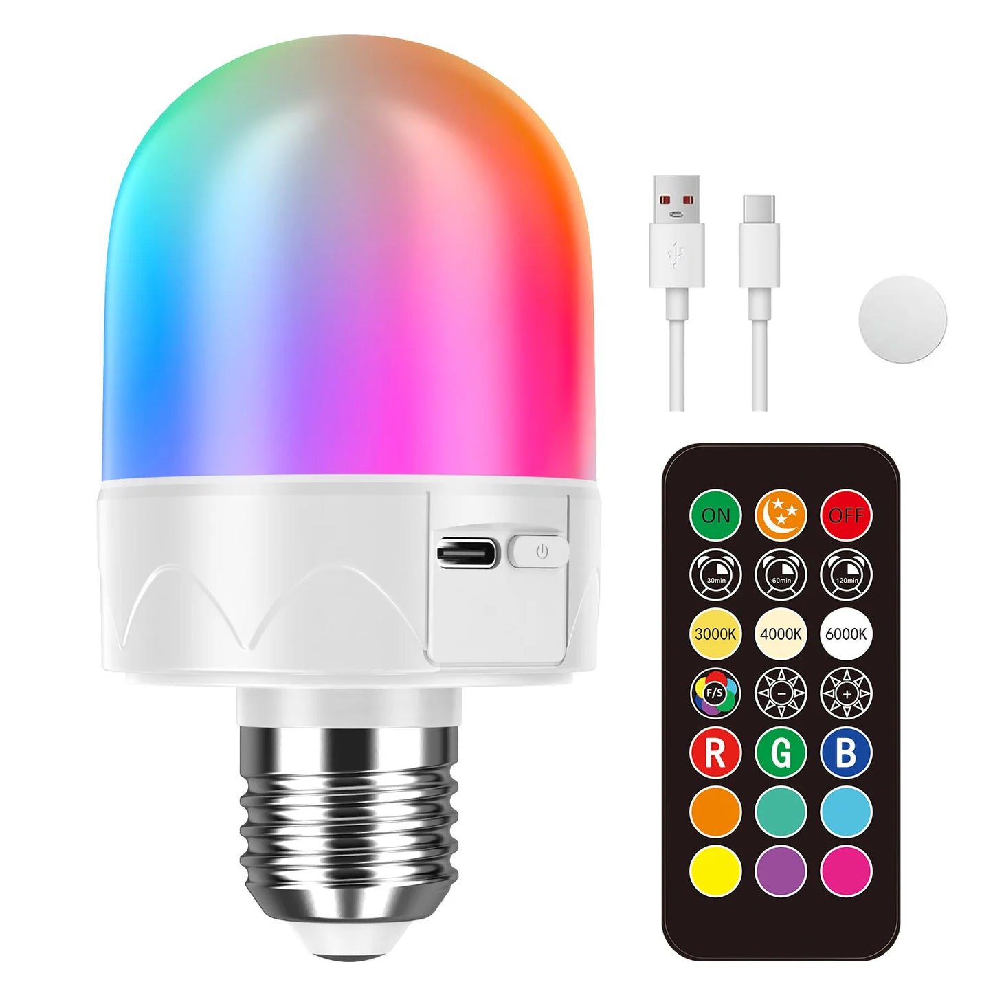 Rechargeable LED Bulb with Remote RGB for Indoor Decorative Lighting - Home Smart Direct
