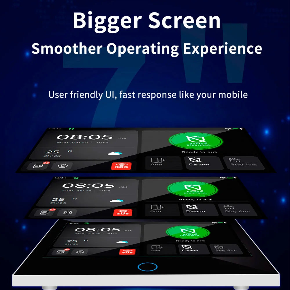 KERUI 4G/WiFi Home Alarm System with 7 Inch Touch Screen Tuya Smart Wireless Home Burglar Alarm with Motion Detector Door Sensor - Home Smart Direct