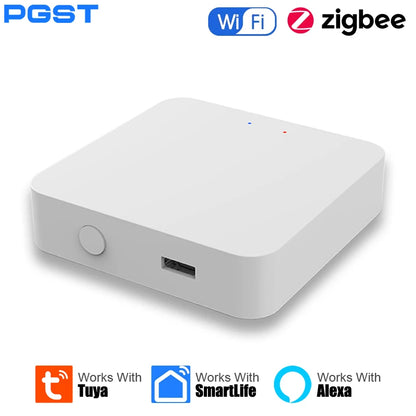 PGST Tuya ZigBee Security Protection Smart Life Home Automation Gateway Hub WiFi Gateway Alarm System For Alexa Google Assistant - Home Smart Direct