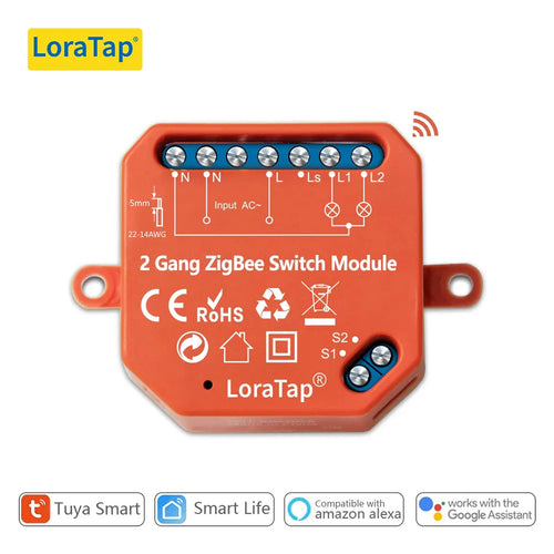 Tuya Smart Life ZigBee Switch 2 Gang Relay Module Lighting Google Home Assistant Alexa Echo App Remote Control Timer Zigbee2MQTT - Home Smart Direct