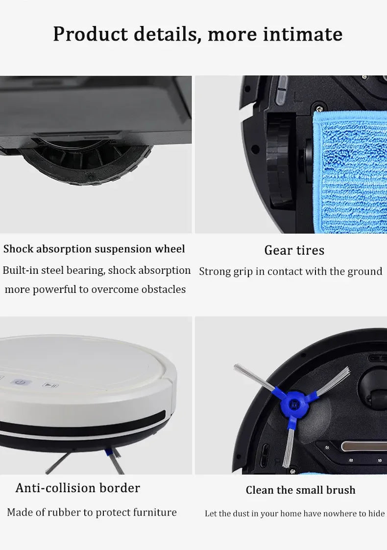 Robot Vacuum Cleaner with Remote Control and Auto Recharge
