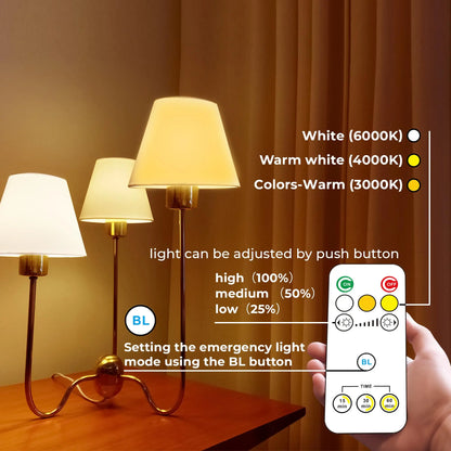 Rechargeable LED Bulb with Remote Dimmable Timer for Power Outage - Home Smart Direct