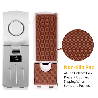 2pcs Door Stop Alarm with 120dB Siren Portable Door Stopper Security Alarm for Home Hotel 3 Levels Sensitivity Door Wedge Alarm - Home Smart Direct