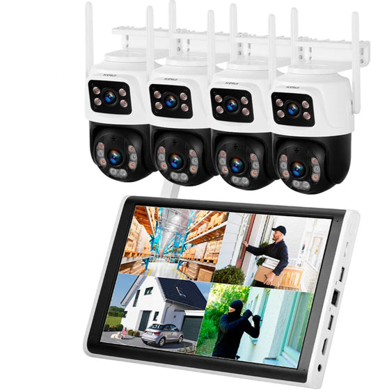 KERUI 8CH Wireless 10.1inch LCD Monitor NVR Kit 6MP WIFI IP Dual Lens Home Security Camera System Surveillance Video Recorder - Home Smart Direct