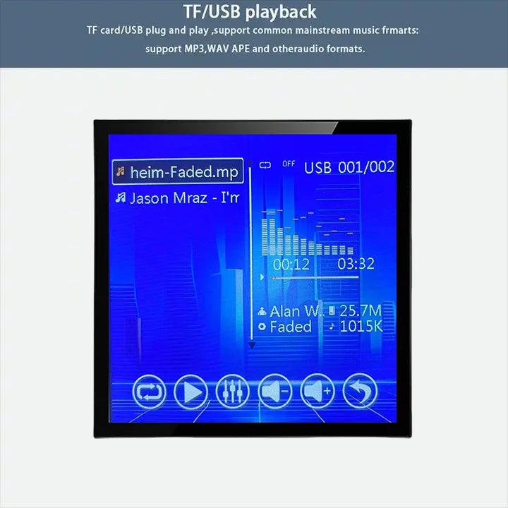 Bluetooth Wall Amplifier with Touch Screen and FM Radio Support - Home Smart Direct