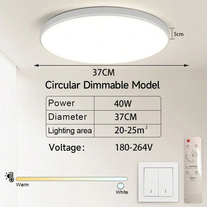 Modern LED Ceiling Light with Remote Three Color Dimming - Home Smart Direct