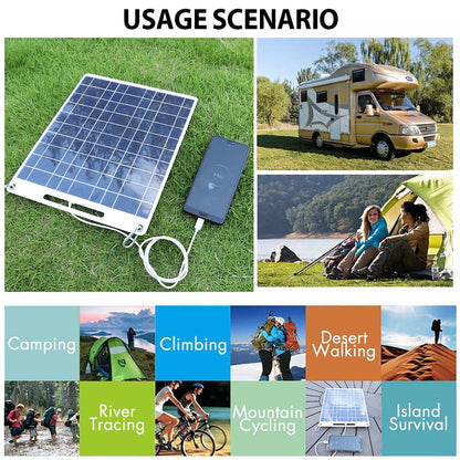 Portable Solar Charger with Dual USB and Waterproof Design