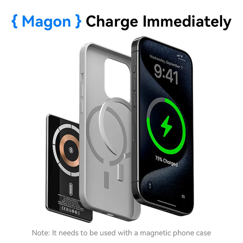 Magnetic Wireless Power Bank Fast Charging External Battery