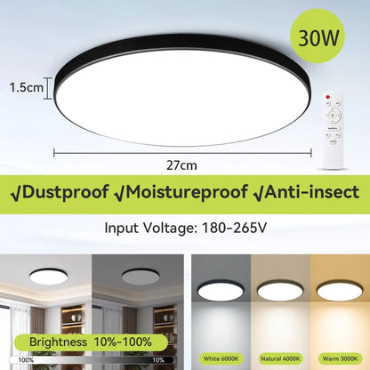 Ultra Thin LED Ceiling Light Waterproof for Living Room and Kitchen - Home Smart Direct