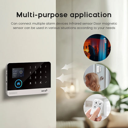 PGST WiFi GSM 2G Tuya Smart Life Home Alarm Security System Kit Alexa Automation Alarm Security Protection Door Motion Detector - Home Smart Direct