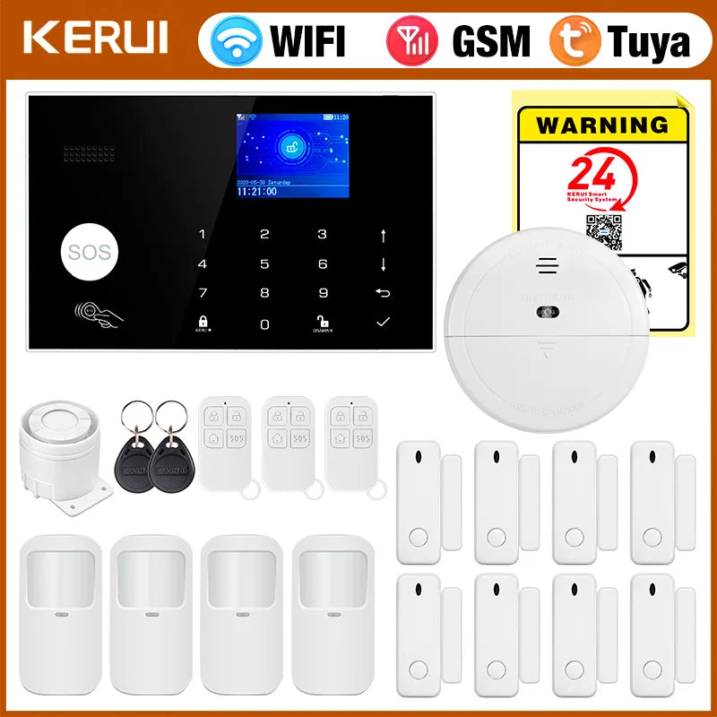 KERUI G30 House Alarm System Tuya Smart Burglar Alarm with Temperature/Humidity Display Support Alexa PIR Detector Door Sensor - Home Smart Direct