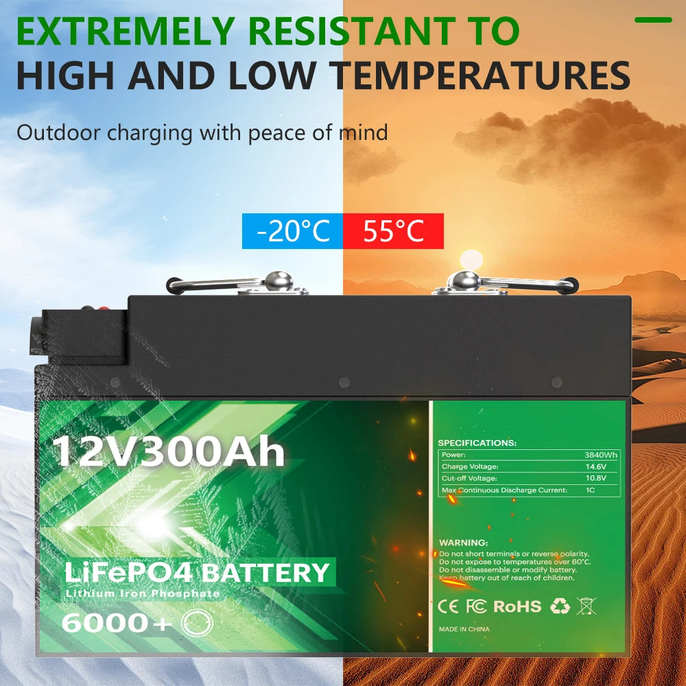 LiFePO4 Deep Cycle Battery for Solar Systems and RV Power