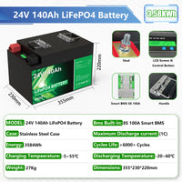 24V 140AH 3584Wh