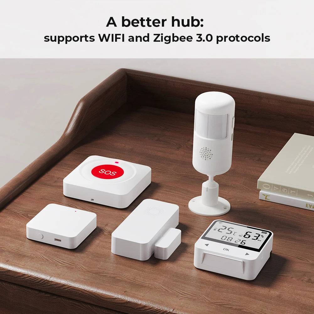 PGST Tuya ZigBee Security Protection Smart Life Home Automation Gateway Hub WiFi Gateway Alarm System For Alexa Google Assistant - Home Smart Direct