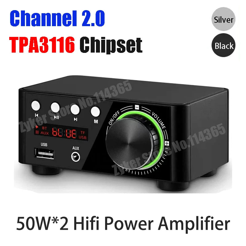 Mini HiFi Bluetooth Power Amplifier with USB AUX Input - Home Smart Direct