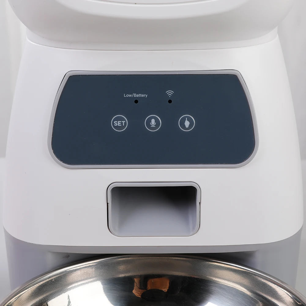 Automatic Pet Feeder with Voice Recorder and Large Capacity