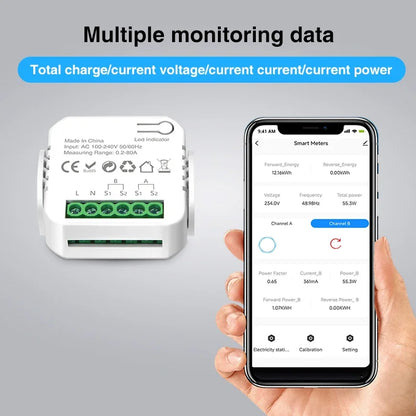 Smart WiFi Energy Meter with Solar Import Export Monitoring