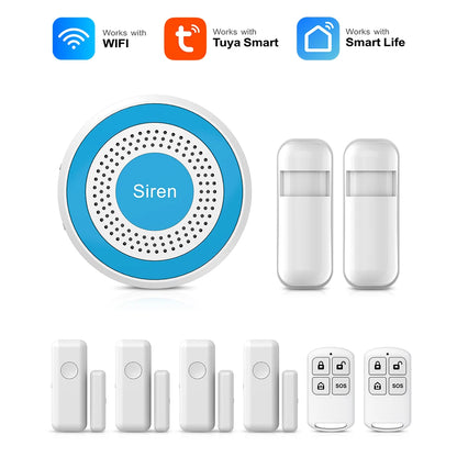 PGST WiFi Alexa Tuya Smart Life Home Alarm Security System Kit Home Automation Alarm Security Protection Door Motion Sensor - Home Smart Direct