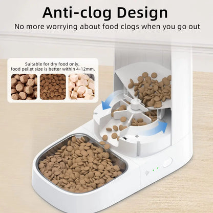 Smart WiFi Cat Feeder with Remote Control Auto Dispenser