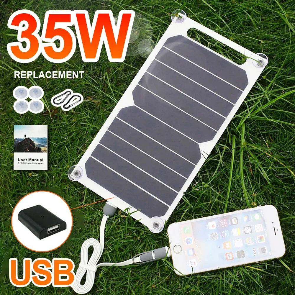 Portable Solar Panel with USB Output for Camping and Travel