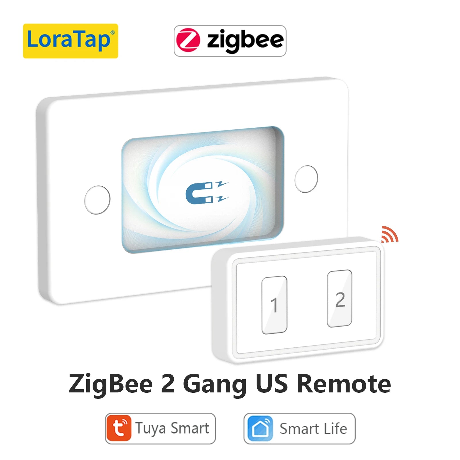 LoraTap ZigBee 3.0 Wireless 1,2,3 Push Button US Remote Tuya Scene Automation Control by Switch Smart Life App Mesh - Home Smart Direct