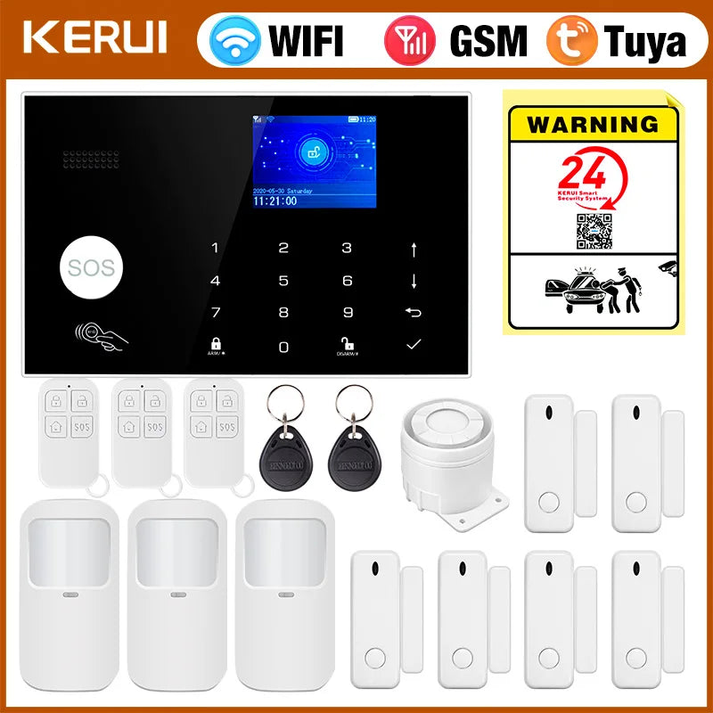 KERUI G30 House Alarm System Tuya Smart Burglar Alarm with Temperature/Humidity Display Support Alexa PIR Detector Door Sensor - Home Smart Direct