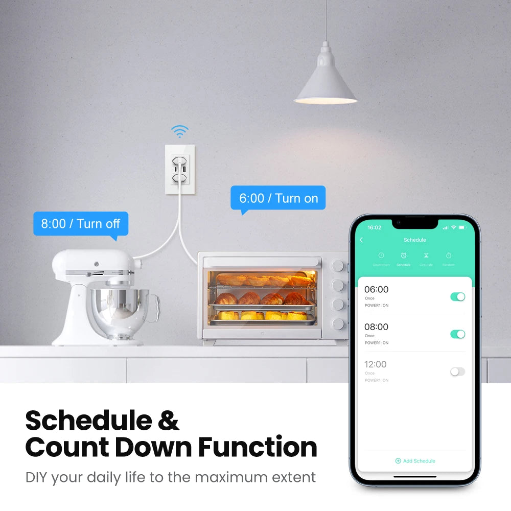 Smart Wall Socket with USB Fast Charging and Voice Control