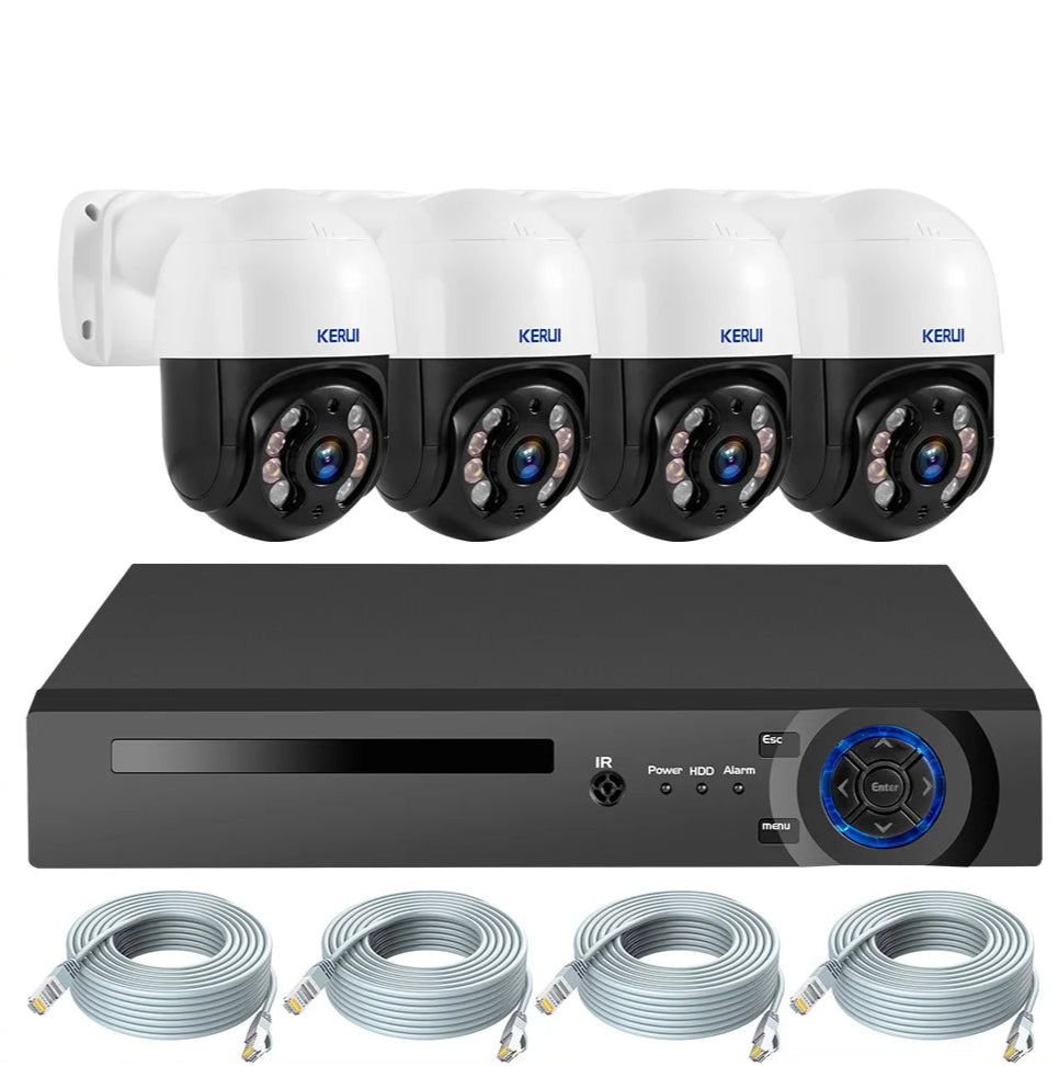 KERUI 2K 4MP HD H.265 Outdoor Camera System Kit POE NVR 8CH Home Security CCTV Audio Surveillance Recorder Night Vision Icsee - Home Smart Direct