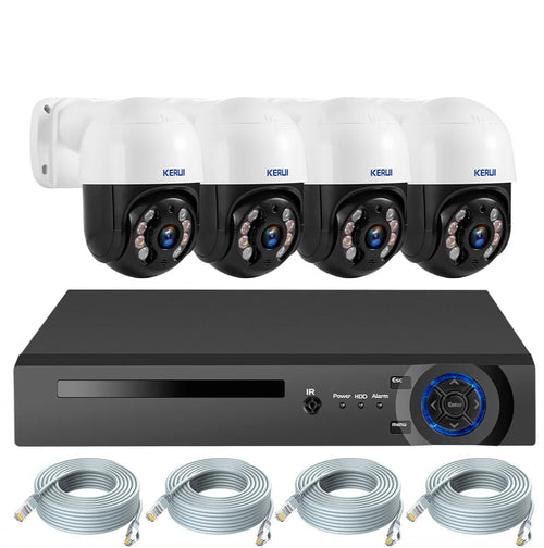 KERUI 2K 4MP HD H.265 Outdoor Camera System Kit POE NVR 8CH Home Security CCTV Audio Surveillance Recorder Night Vision Icsee - Home Smart Direct
