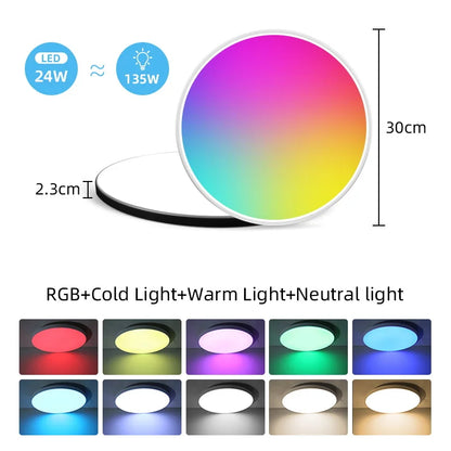 Smart RGB Ceiling Light with Bluetooth App Control - Home Smart Direct