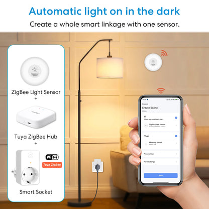 RiooCubee ZigBee Tuya Smart Life Light Illuminance Sensor App Intelligent Scene Linkage Control Auto - Home Smart Direct