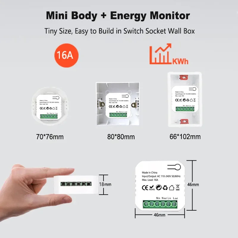 Smart Zigbee Socket Switch Module with Energy Monitor